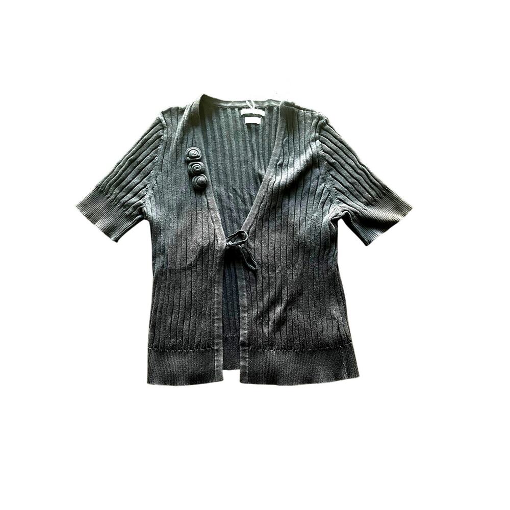 VAN HEUSEN STUDIO, SIZE LARGE, BLACK SWEATER WITH 3D ROSES